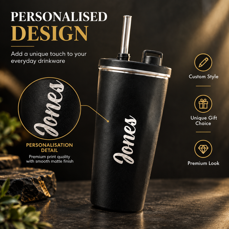 Personalised Umbrella Travel Mug | 500ml Tumbler with Straw