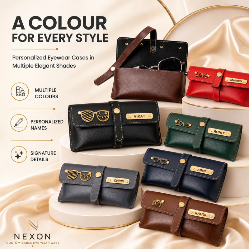 NEXON Customizable Eye Wear Case | Personalized Sunglasses Holder & Protective Glasses Pouch for Everyday Carry