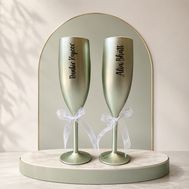 Personalized Champagne Glasses | Fancy Non-Breakable Glasses