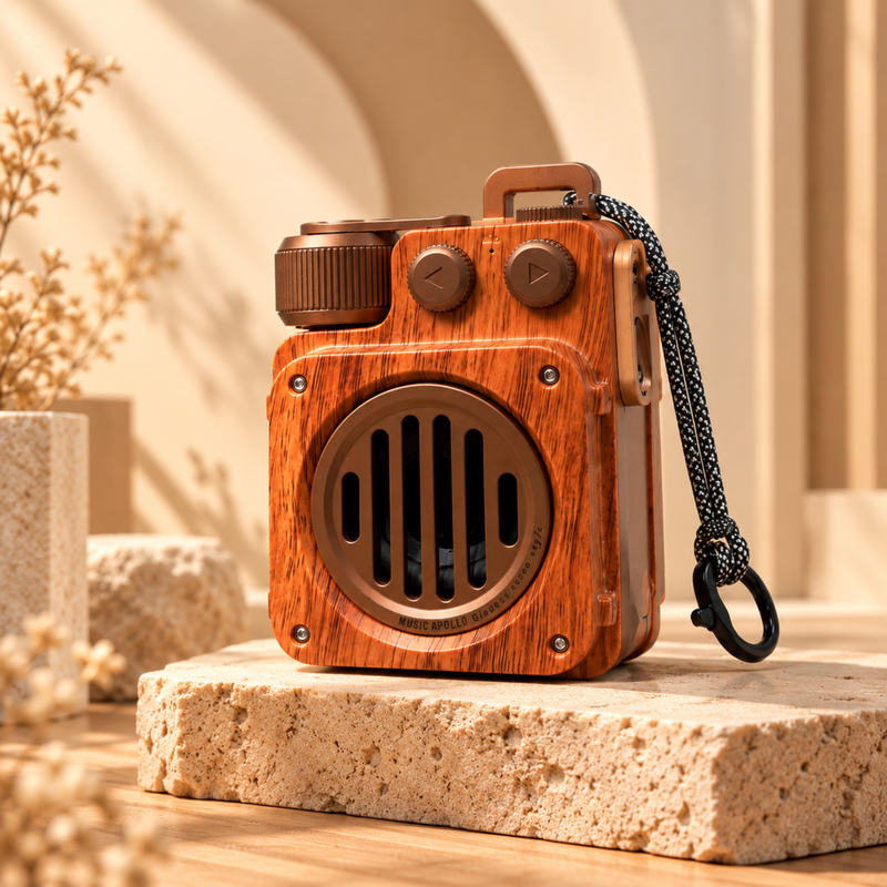 Apollo Retro Style Bluetooth Speaker | Vintage Wooden Design Portable Music Speaker