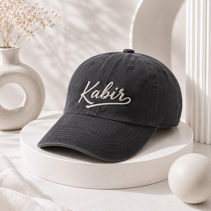 Customised Name Cap for Adults | Personalised Adjustable Cap | Velcro Strap Closure | Casual Wear Cap for Men & Women