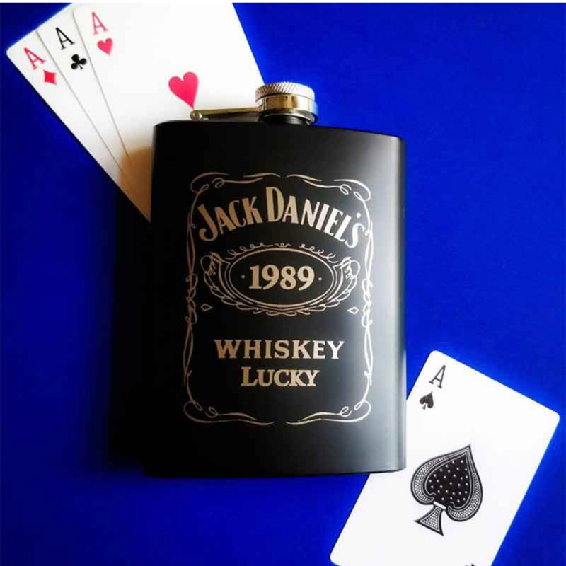 Personalized Stainless Steel Hip Flask 200ml | Custom Engraved Pocket Flask for Men | Elegant Whiskey Flask Gift | Travel Drinkware for Parties Weddings Birthdays