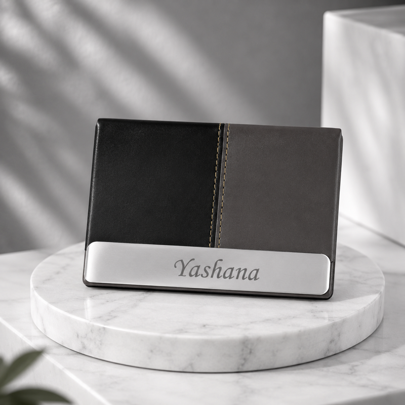 Dual Tone Personalized Card Holder | Visiting Card, Bank Card & ID Organizer Wallet