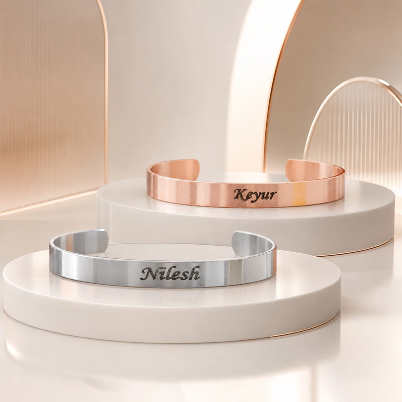 Personalized Kada & Bracelet Collection | Half Kada, Full Kada & Stylish Bracelet with Custom Name Engraving