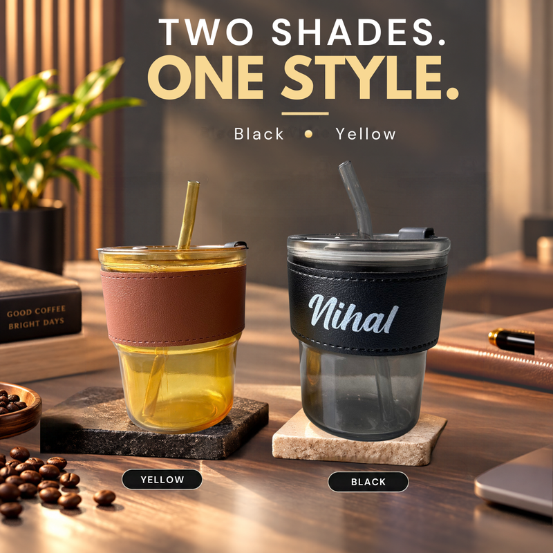 Personalised Glass Tumbler | 250ml Stylish Coffee Cup