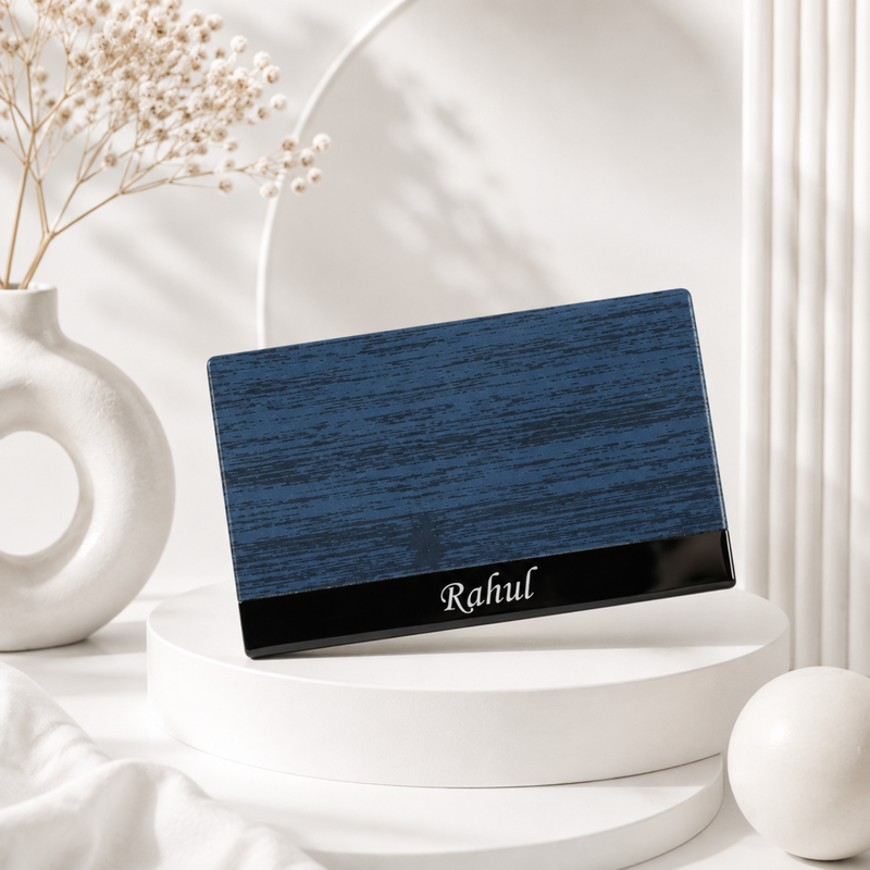 Axis Personalised Card Holder | Custom Name Visiting Card and Bank Card Organiser | Slim Metal Case