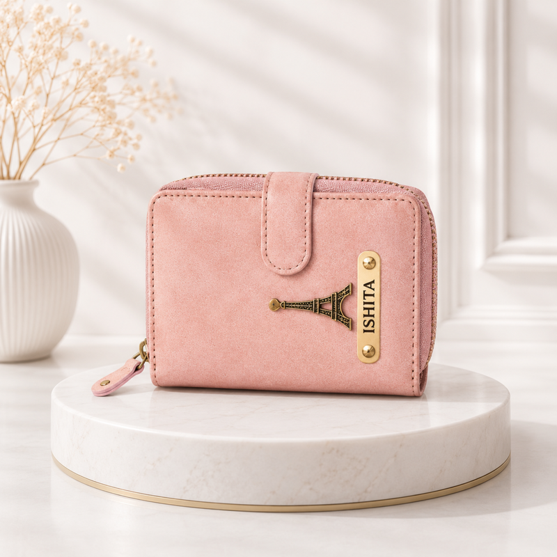 Personalized Mini Ladies Wallet | Small Compact Women’s Wallet with Name Tag & Multiple Colour Options