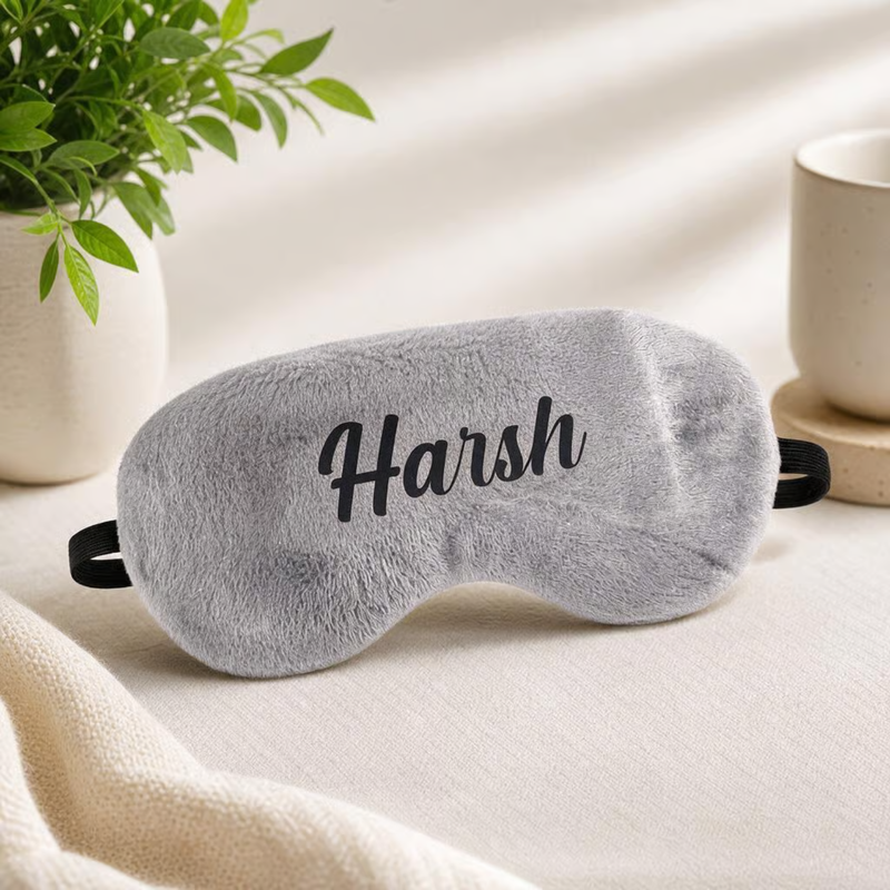Personalized Eye Mask with Custom Name | Soft Sleep Mask for Travel Flights Home & Rest | Custom Eye Mask for Men Women & Gifting