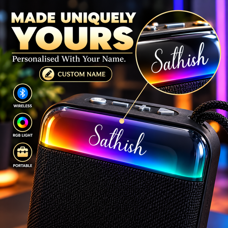 Samba RGB Light Bluetooth Speaker | Portable Wireless Speaker with FM Radio & LED Effects