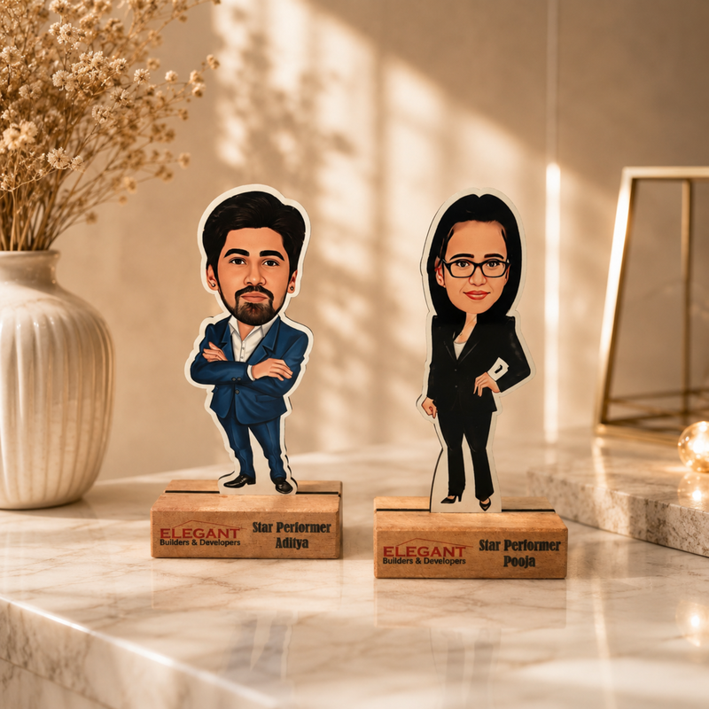 Custom Caricature Tabletop Standee | Personalized Desk Décor