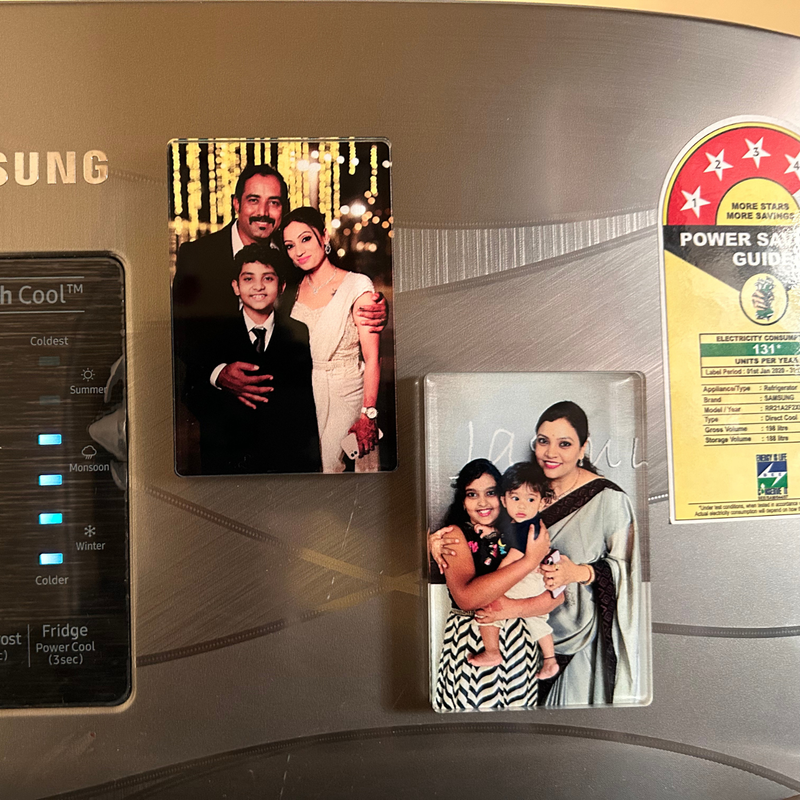 Acrylic UV Photo Magnets | Set of 2 Personalized Fridge Magnets | Rectangle Square & Oval Shapes | Custom Photo Gift for Home Décor & Memories