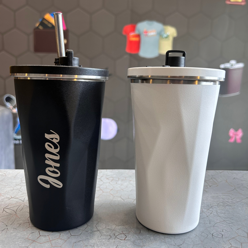 Personalised Umbrella Travel Mug | 500ml Tumbler with Straw