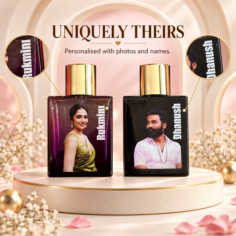 Personalized Couple Perfume Gift Set | Bellavita Perfumes for Him & Her | Custom Name Fragrance Set | Romantic Wedding Anniversary Gift