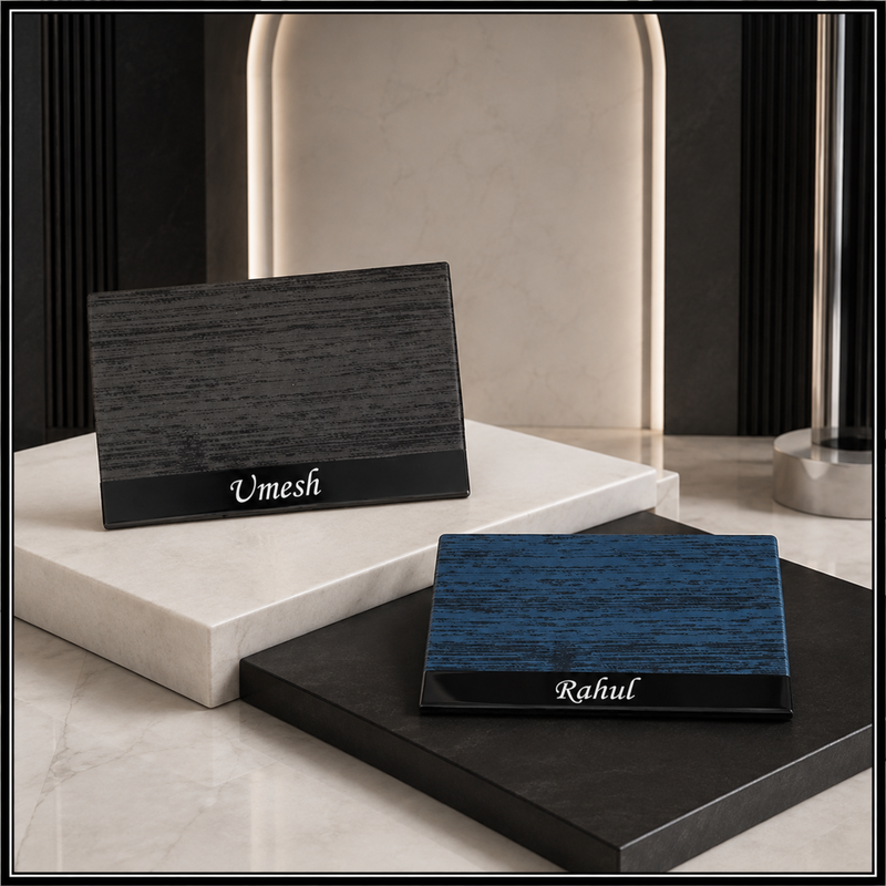 Axis Personalised Card Holder | Custom Name Visiting Card and Bank Card Organiser | Slim Metal Case