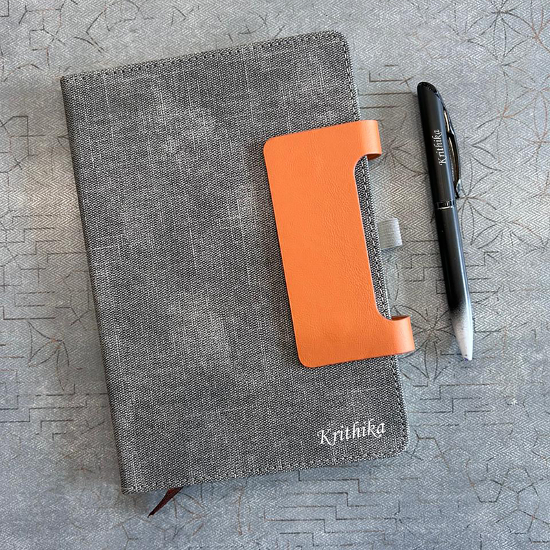 Glide Personalised Diary Pen Set | Premium Fabric Finish Diary with Custom Name & Matching Pen | Stylish Office Stationery Gift Set for Students Professionals