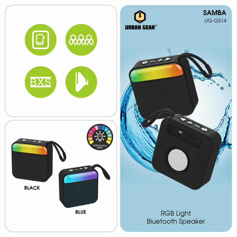 Samba RGB Light Bluetooth Speaker | Portable Wireless Speaker with FM Radio & LED Effects