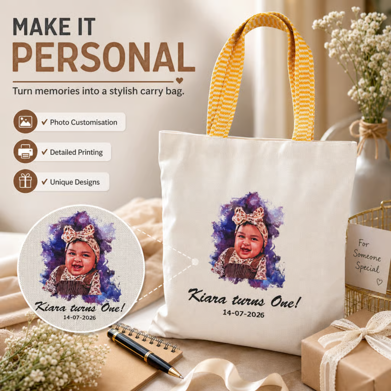 Personalized Tote Bag | Custom Printed Canvas Carry Bag | Stylish Reusable Shopping Bag for Gifts, Events & Everyday Use