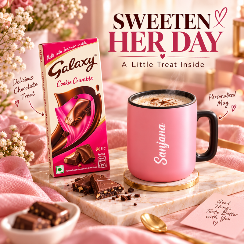 Personalised Her Happy Box | Premium Women Gift Hamper with Wallet, Mug, Perfume, Jewellery Box & Beauty Essentials