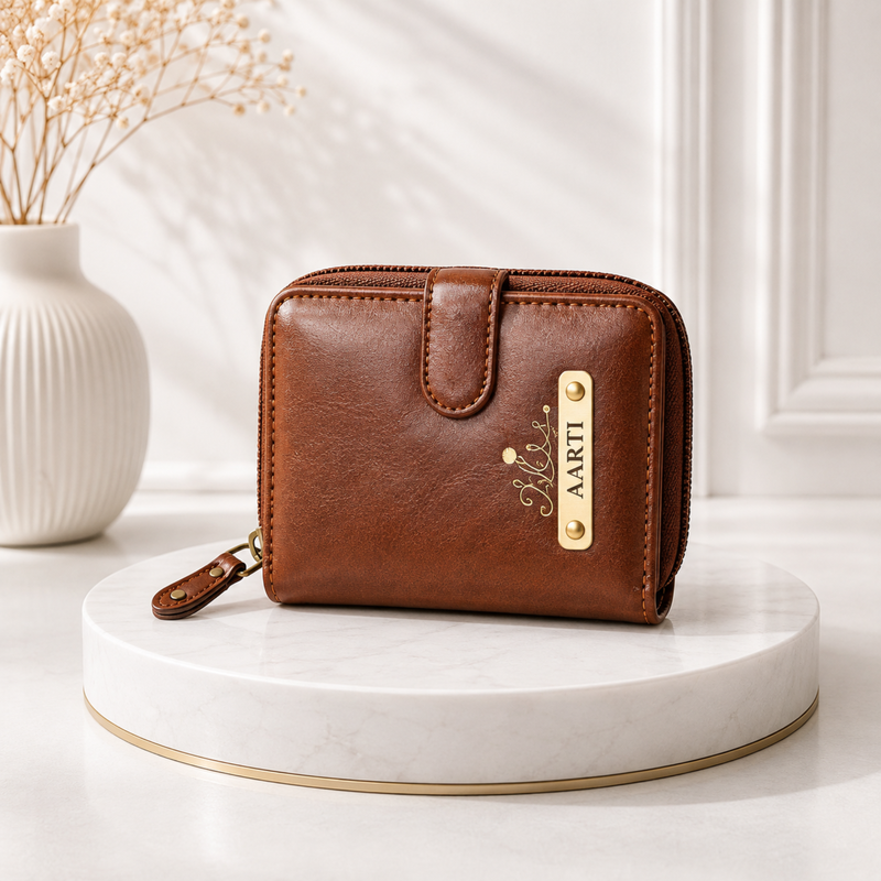 Personalized Mini Ladies Wallet | Small Compact Women’s Wallet with Name Tag & Multiple Colour Options