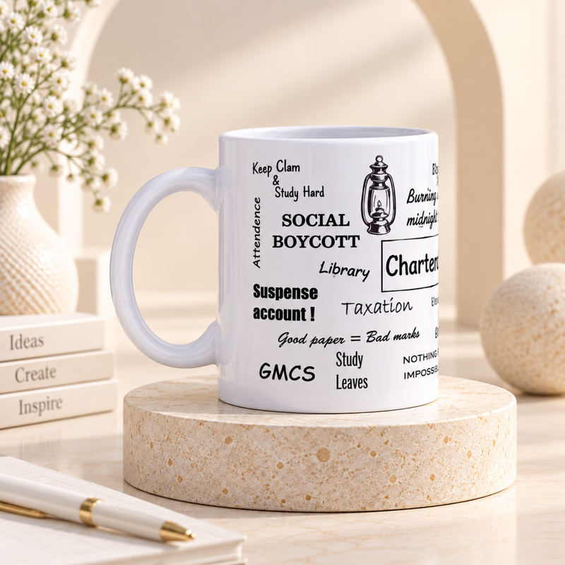 White Ceramic Mug 300ml | Motivational Quote Printed Coffee Cup for Office Home & Study Use