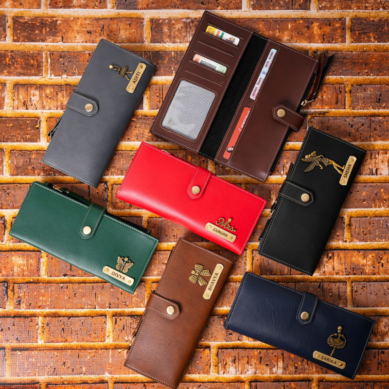 NEXON 2 Fold Customizable Ladies Wallet | Personalized Button Closure Women’s Wallet with Card & Cash Compartments