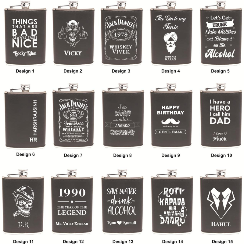 Personalized Stainless Steel Hip Flask 200ml | Custom Engraved Pocket Flask for Men | Elegant Whiskey Flask Gift | Travel Drinkware for Parties Weddings Birthdays