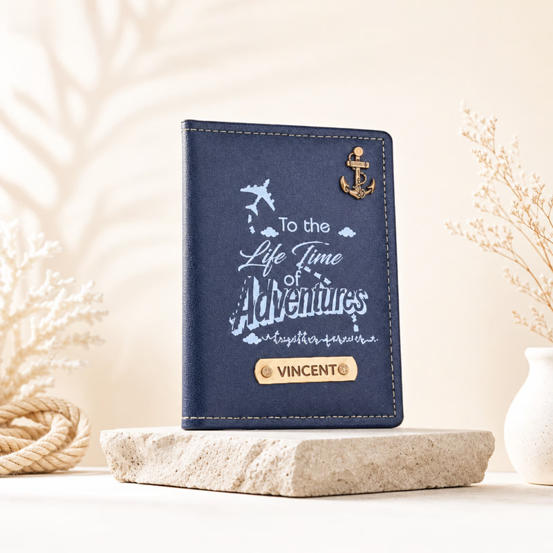 Personalized Couple Passport Cover Set of 2 | Custom Name Passport Holder for Him & Her | Premium Leatherette Travel Accessory | Wedding Anniversary Gift