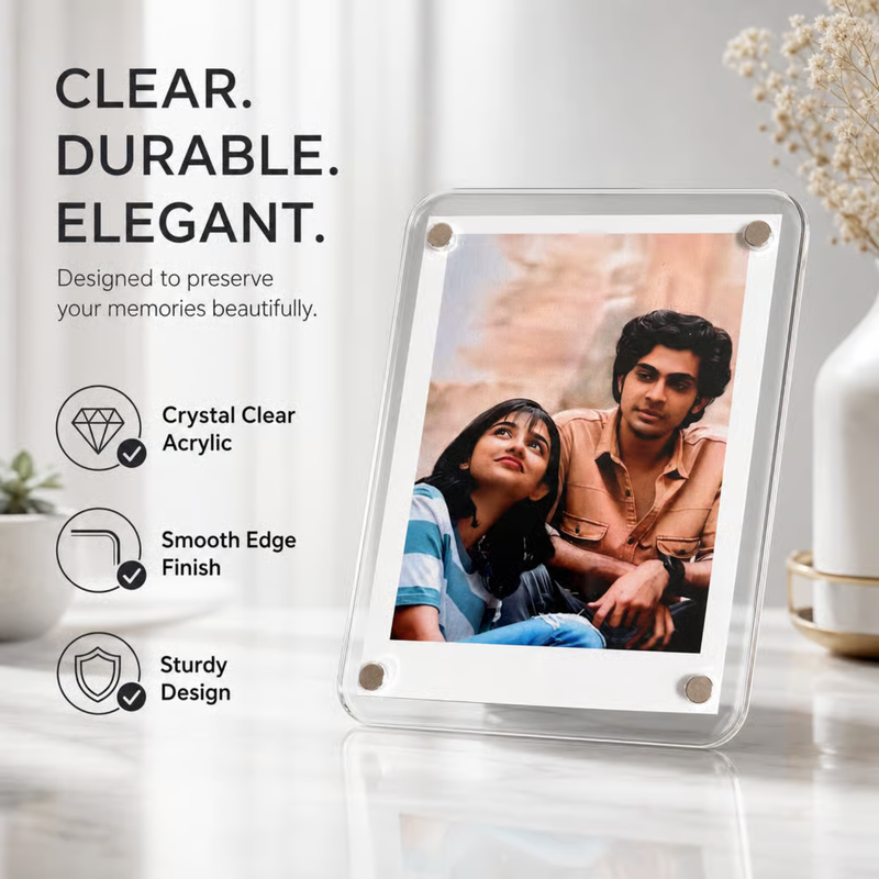 Polaroid Magnets | Personalized Photo Fridge Magnets | Polaroid Style Picture Magnet for Home Décor & Memory Display | Custom Gift for Couples Family & Friends