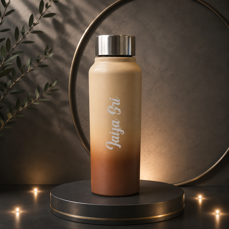 Dual Tone Personalized Water Bottle | 750ml Stylish Steel Bottle for Everyday Use
