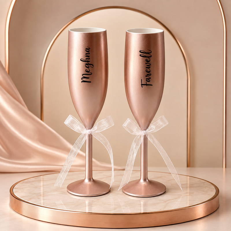 Personalized Champagne Glasses | Fancy Non-Breakable Glasses