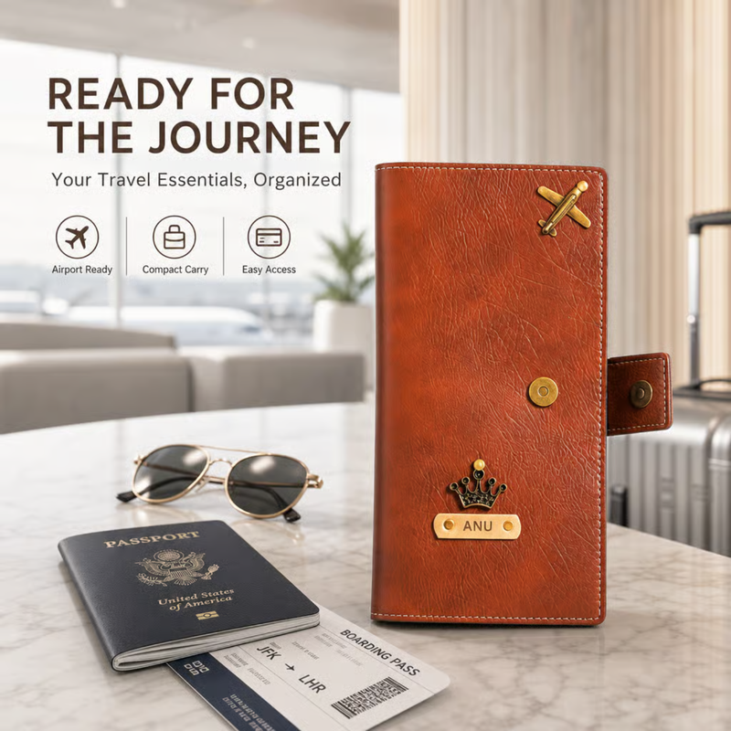 NEXON Customizable Travel Wallet | Personalized Passport & Travel Organizer Wallet for Cards, Cash, IDs & Travel Essentials