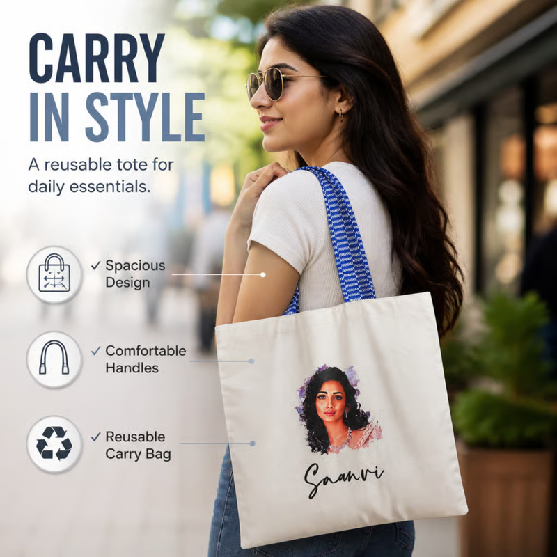 Personalized Tote Bag | Custom Printed Canvas Carry Bag | Stylish Reusable Shopping Bag for Gifts, Events & Everyday Use