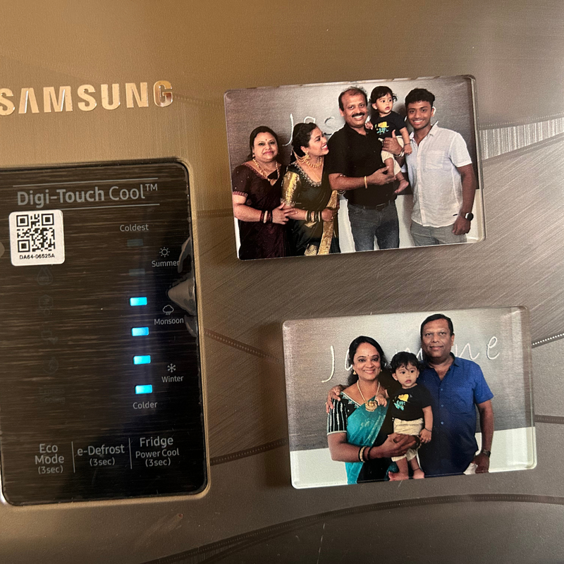 Acrylic UV Photo Magnets | Set of 2 Personalized Fridge Magnets | Rectangle Square & Oval Shapes | Custom Photo Gift for Home Décor & Memories