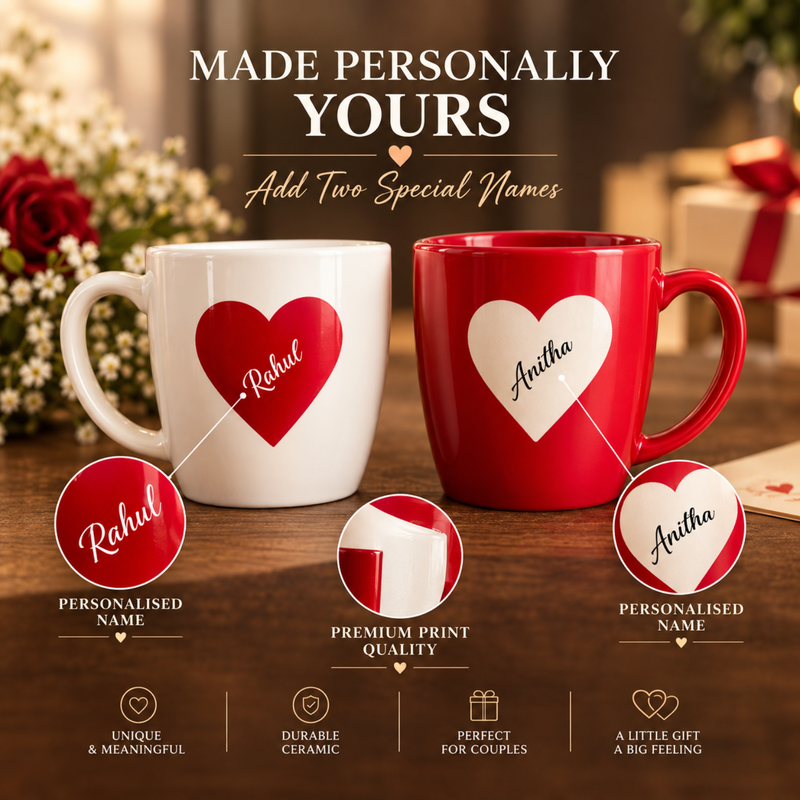 Personalised Couple Mugs | Cute Coffee Cups for Couples