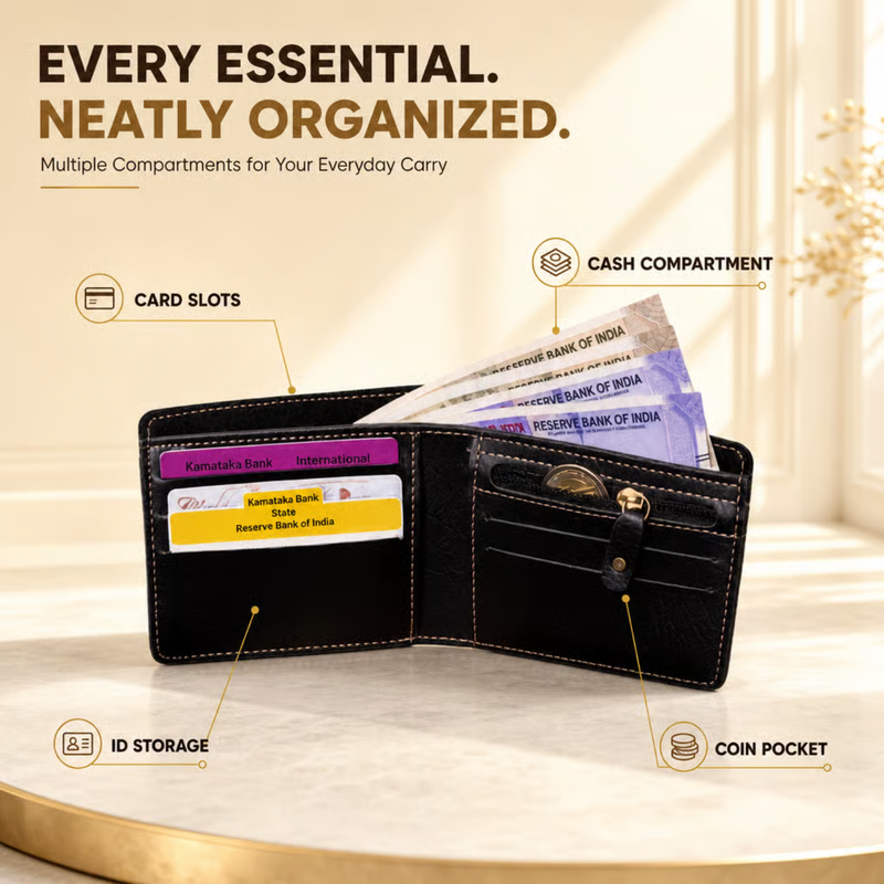 NEXON Customizable Men’s Wallet | Personalized Name Wallet with Multiple Card, Cash & ID Compartments