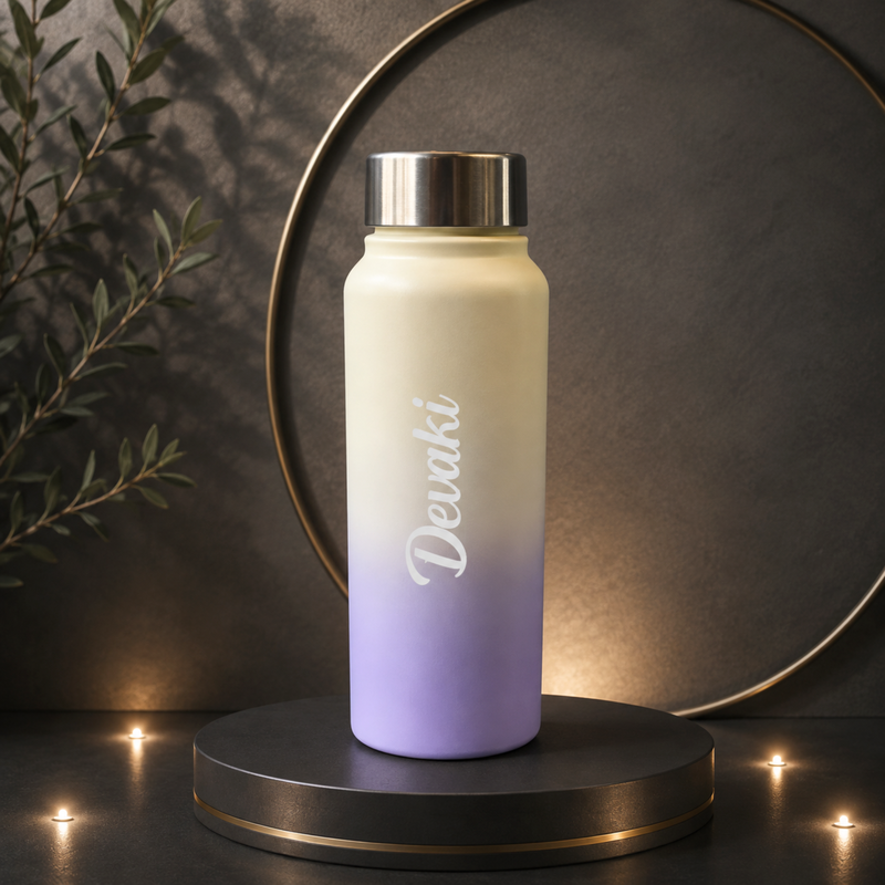 Dual Tone Personalized Water Bottle | 750ml Stylish Steel Bottle for Everyday Use