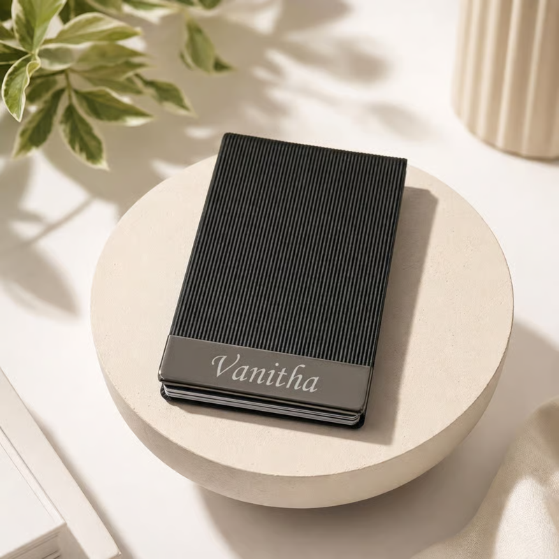 Customised RFID Card Holder 1.0 | Personalized RFID Blocking Metal Card Wallet | Slim Pop-Up Card Holder for Credit Cards, Debit Cards, ATM Cards & Visiting Cards | Compact Business Card Case with Name Engraving
