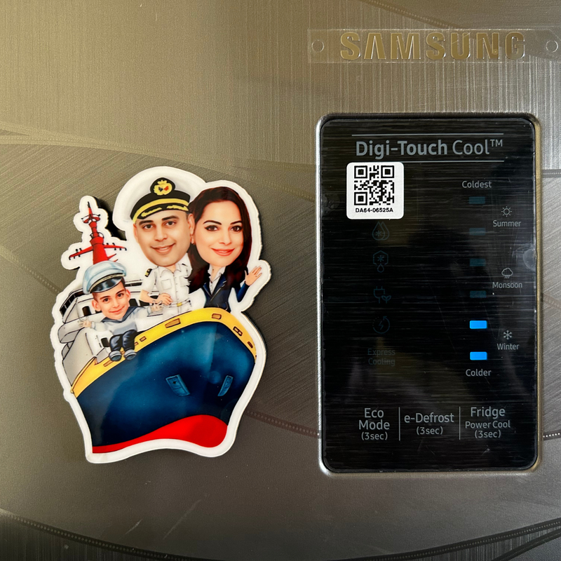 Caricature Magnets | Personalized Custom Photo Fridge Magnets | Cartoon Style Character Magnet for Home Décor & Gifting | Unique Memory Keepsake