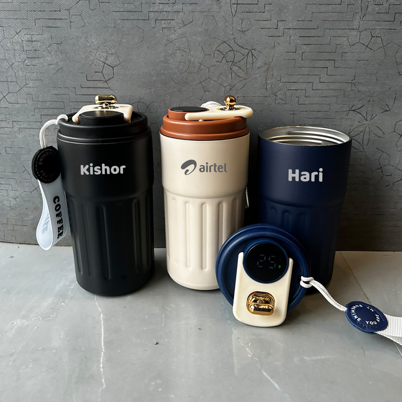 Personalised Nexon LED Travel Mug | 400ml Temperature Display Cup