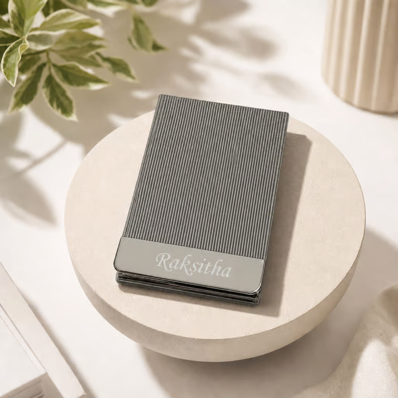 Customised RFID Card Holder 1.0 | Personalized RFID Blocking Metal Card Wallet | Slim Pop-Up Card Holder for Credit Cards, Debit Cards, ATM Cards & Visiting Cards | Compact Business Card Case with Name Engraving