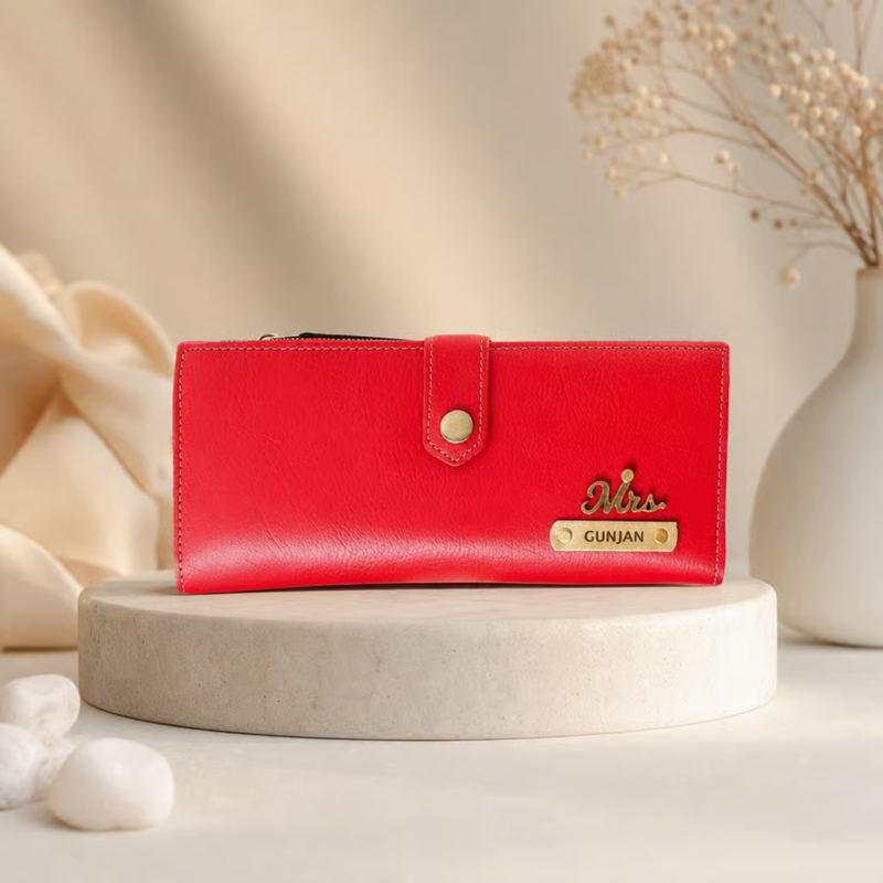 NEXON 2 Fold Customizable Ladies Wallet | Personalized Button Closure Women’s Wallet with Card & Cash Compartments