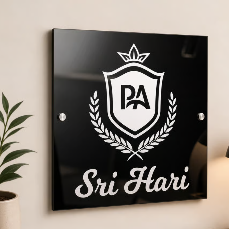 Personalized Wooden Hanging Name Plate | Custom Family, Couple, Doctor, Advocate, Home & Professional Name Sign