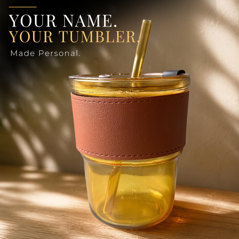 Personalised Glass Tumbler | 250ml Stylish Coffee Cup