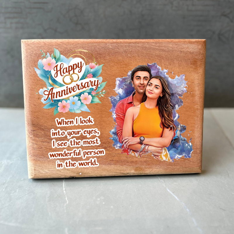 Customized Wooden Photo Frame & Personalized Wooden Plaque Gift | Birthday, Anniversary, Wedding, Teacher & Special Occasion Keepsake | Available in 4 Unique Shapes