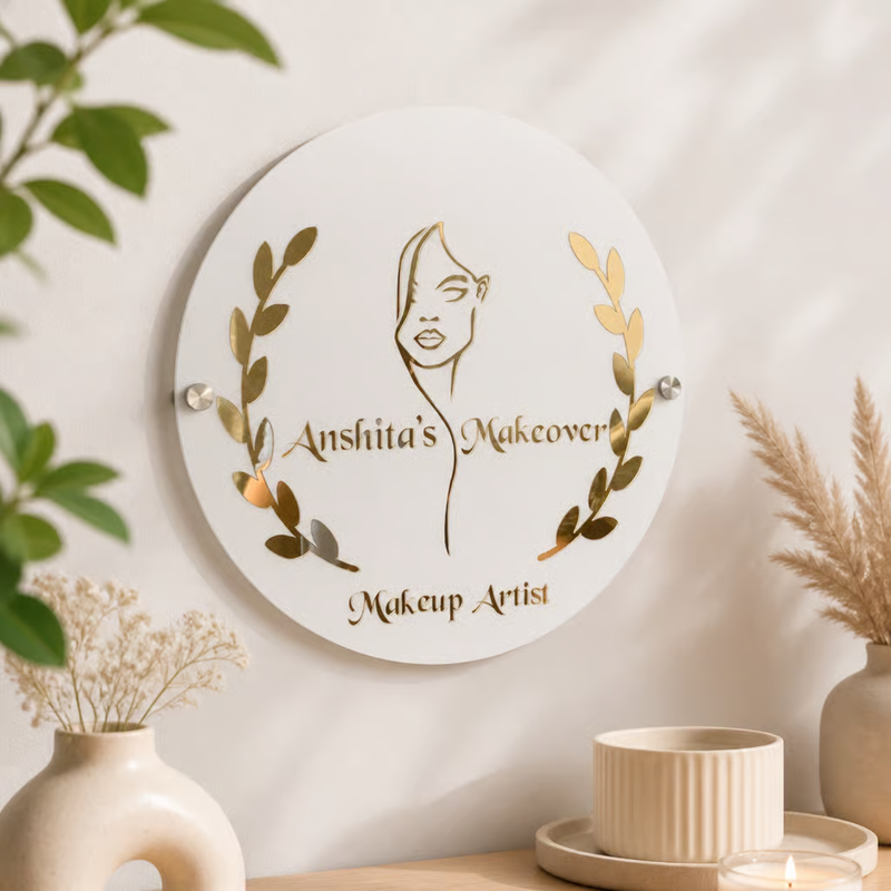 Personalized Wooden Hanging Name Plate | Custom Family, Couple, Doctor, Advocate, Home & Professional Name Sign