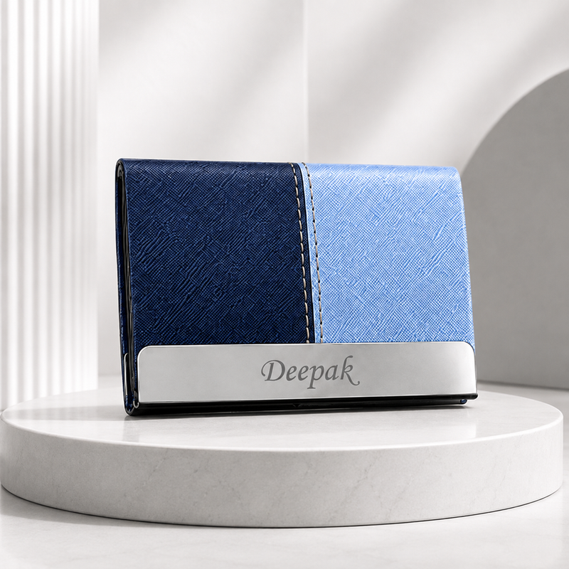 Dual Tone Personalized Card Holder | Visiting Card, Bank Card & ID Organizer Wallet