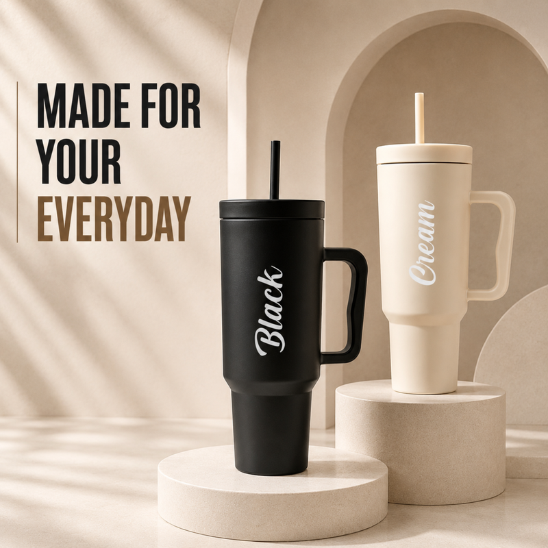 Hydra Tumbler | 1200ml Large Capacity Stainless Steel Water Bottle with Straw & Handle for Everyday Use